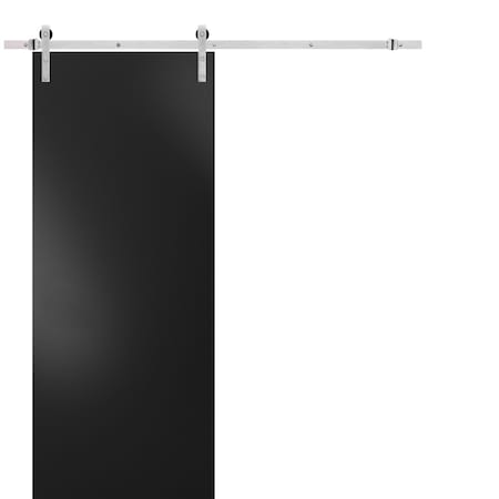 Sartodoors 32x96" Hardware Planum 0010 Black Matte Top Mount Stainless Steel 6.6' Rail HangersSet Modern PLANUM10BD-S-BLK-3296